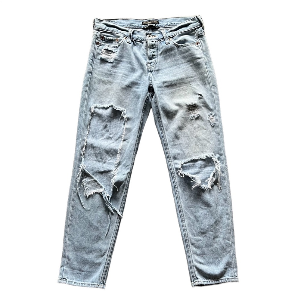 Abercrombie & Fitch Signature Collection Distressed Straight Leg Jeans Sz 25 - Picture 1 of 10
